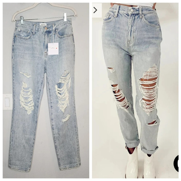 NWT Pistola Presley High Rise Relaxed Roller Hampton Distressed Size 26 - Picture 1 of 16